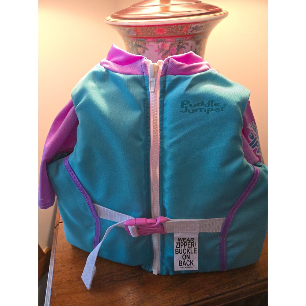 Stearns Puddle Jumper Kids Life Jacket Vest UPF 50+ Whale Teal Purple 30-50lb